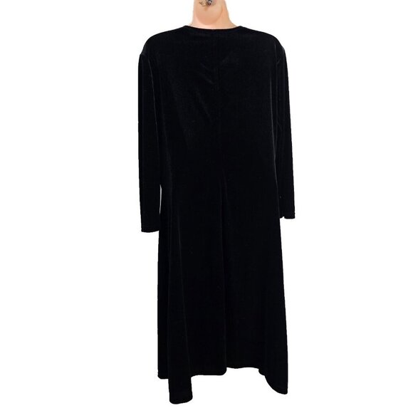 Coldwater Creek Velvet Embroidered Midi Dress Women Size XL Black - Picture 6 of 13